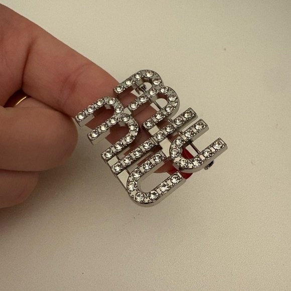 Miu Miu Silver Crystal Brooch - Picture 2 of 4